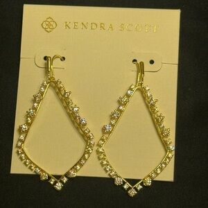 Kendra Scott Gold Drop Earrings with Sparkling Accents